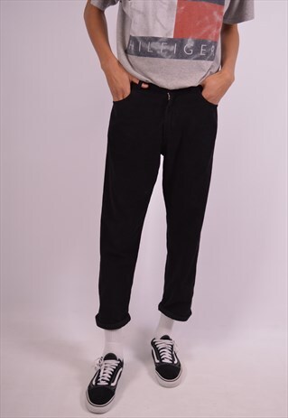 GANT MENS VINTAGE CORDUROY TROUSERS W32 L29 BLACK 90S