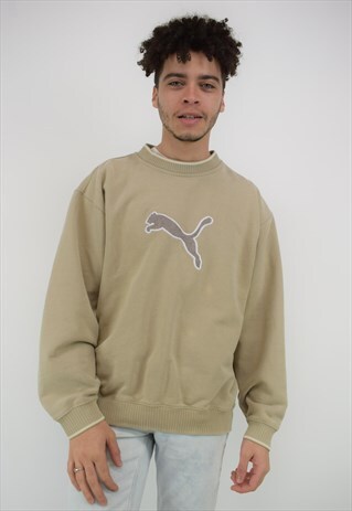 VINTAGE 90'S PUMA BEIGE SWEATSHIRT