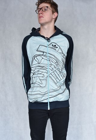 VINTAGE ADIDAS SNEAKER ZIP HOODIE SIZE L