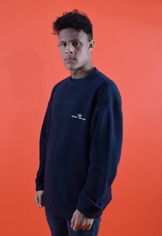 NAVY SERGIO TACCHINI EMBROIDERED SWEATSHIRT