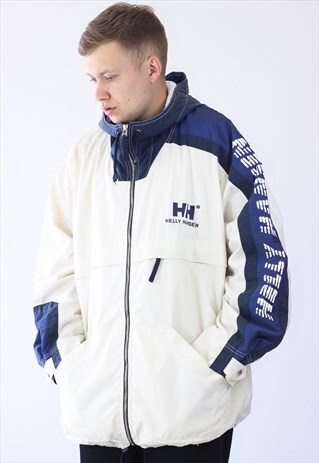 VINTAGE MENS HELLY HANSEN WINDBREAKER BREATHABLE LONG JACKET