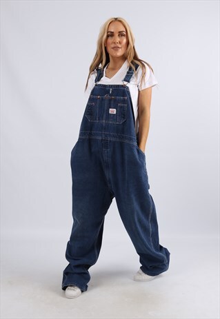 VINTAGE ROUND HOUSE DENIM DUNGAREES PLUS SIZE 5XL 6XL (AAM)