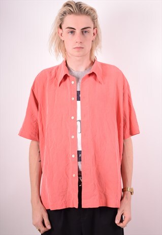 YVES SAINT LAURENT MENS VINTAGE SHIRT XL PINK 90S
