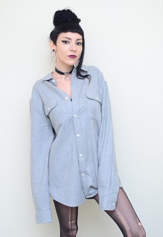 GAP PALE GREY OVERSIZED BOYFRIEND SHIRT