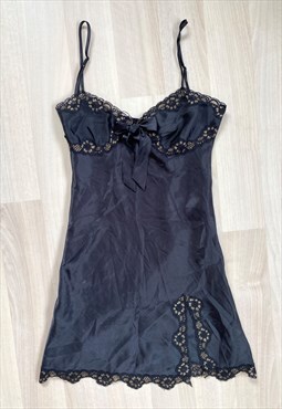 Y2K Black Slip Mini Dress