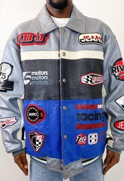 Vintage 90s FUBU leather rare bomber hip hop jacket 