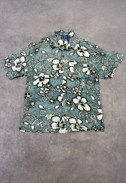 Vintage Hawaiian Shirt Flower Patterned Shirt