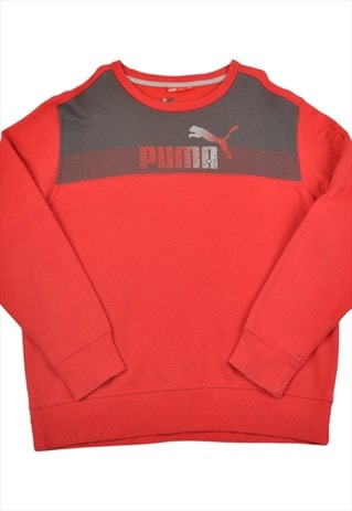 VINTAGE PUMA CREWNECK SWEATSHIRT RED XL