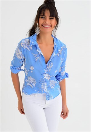 BLUE FLORAL SHIRT