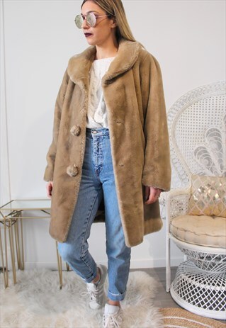 VINTAGE COAT FAUX FUR