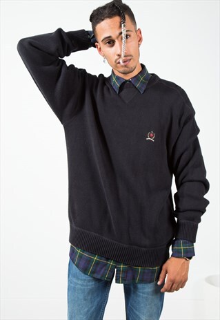 ON SALE VINTAGE 80S TOMMY HILFIGER KNITWEAR JUMPER / S0315