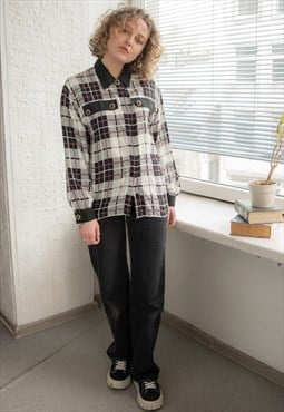 Vintage 80's Black/White Checked Blouse