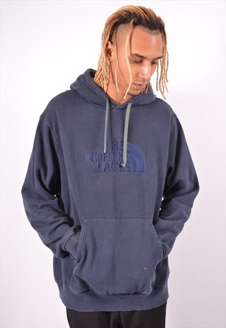 VINTAGE THE NORTH FACE HOODIE JUMPER NAVY BLUE