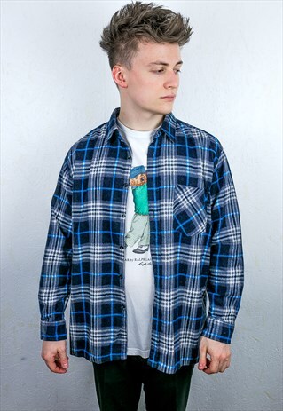 VINTAGE CHECK FLANNEL SHIRT