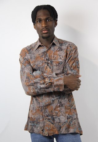 VINTAGE ABSTRACT SPLASHED PATTERN SHIRT