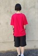 CAKE SLOGAN T-SHIRT RETRO LETTER PRINT TEE IN RED