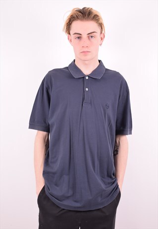 SERGIO TACCHINI MENS VINTAGE POLO SHIRT XL BLUE 90'S