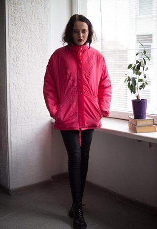 VINTAGE 80'S HOT PINK ZIP UP JACKET