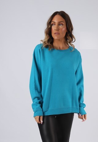 SWEATSHIRT JUMPER OVERSIZED PLAIN COLOURED UK 16 (KI5C)
