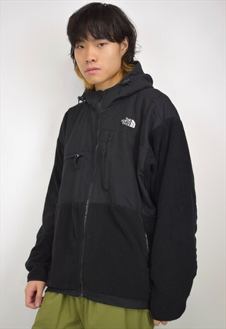 VINTAGE 90S NORTH FACE BLACK FLEECE PANEL JACKET