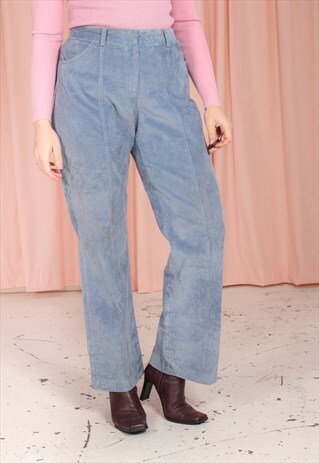 VINTAGE 80S CORDUROY TROUSERS IN BLUE