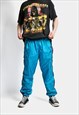 VINTAGE 90S JOGGERS SKY BLUE PURPLE MENS SPORT TROUSERS 