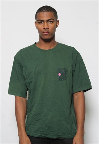 VINTAGE THINK PINK T-SHIRT GREEN