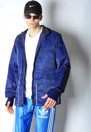 VINTAGE 90S NAVY BLUE PARKA JACKET