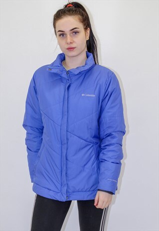 VINTAGE COLUMBIA PUFFER PADDED COAT IN PURPLE LARGE