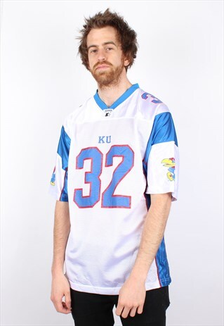 VINTAGE STARTER KANSAS JAYHAWKS FOOTBALL JERSEY SHIRT NCAA