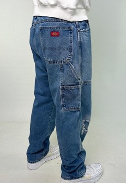 Light Blue Denim 90s Dickies Cargo Skater Trousers Jeans
