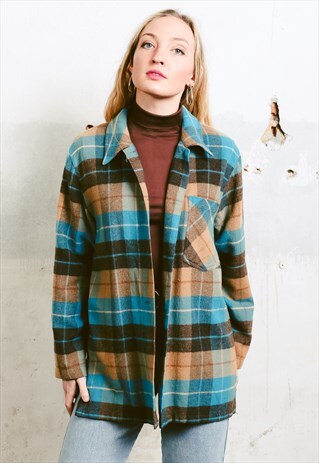 VINTAGE 90S PLAID OVERSHIRT