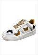 RETRO CLASSIC SNEAKERS BUTTERFLIES TRAINERS IN WHITE