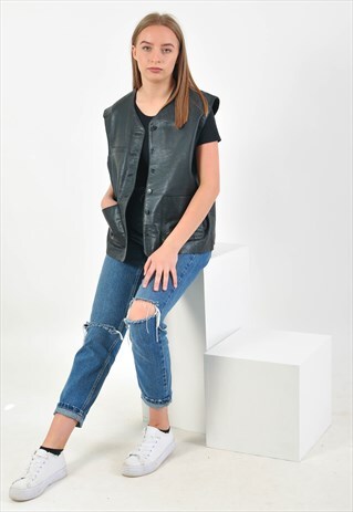 VINTAGE 90'S REAL LEATHER VEST