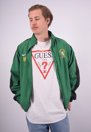 VINTAGE NIKE HUNSLET FOOTBALL TRACKSUIT TOP JACKET GREEN