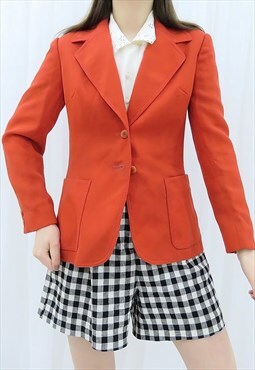 Vintage 80s Orange Blazer Jacket