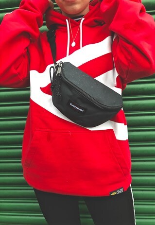 90'S RETRO NAVY CLIP BUM-BAG WITH LOGO