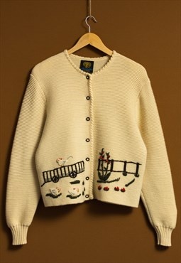 Hand knit Cardigan Tyrolean Bavarian Cardigan 5701