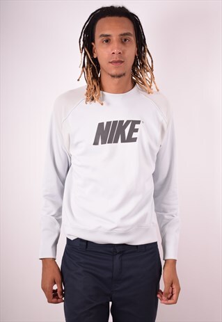 NIKE MENS VINTAGE SWEATSHIRT JUMPER MEDIUM BLUE 90S