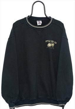 Vintage 90s Buffalo Ridge Graphic Black Sweatshirt Womens