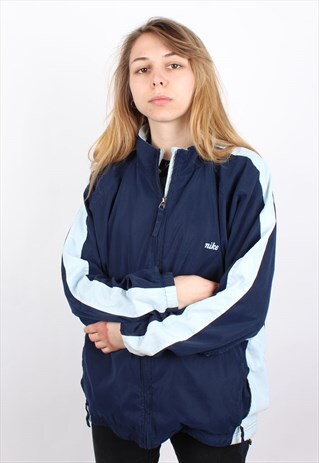 VINTAGE NIKE NAVY STRIPEED TRACK JACKET