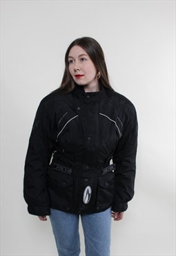 Black Motorcycle jacket, vintage racing jacket, 90s biker 