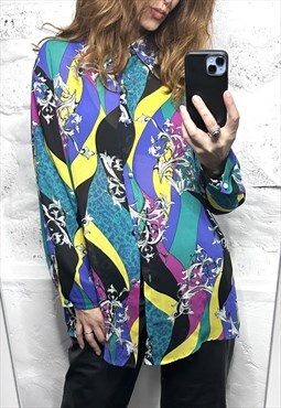 Abstract Colorful Oversized Long Shirt - XL