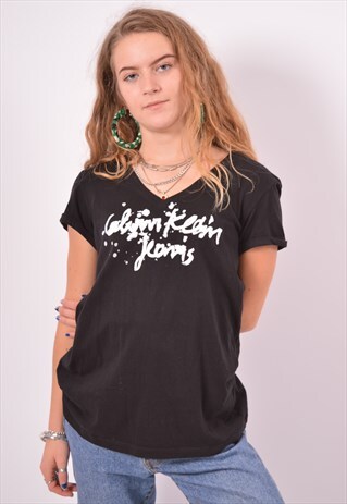VINTAGE CALVIN KLEIN T-SHIRT TOP BLACK