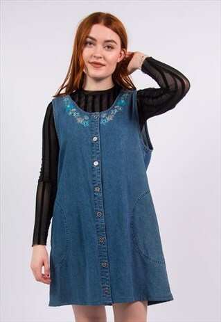 VINTAGE 90'S BLUE DENIM DRESS