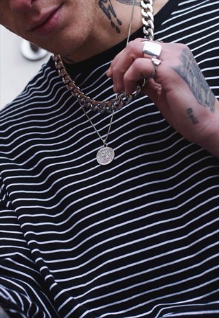 SAINT CHRISTOPHER PENDANT 15MM CURB LAYER NECKLACE CHAIN