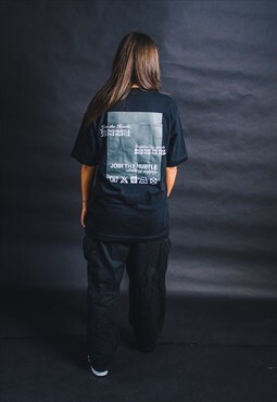 Black Oversized Essential Streetwear Graphic T-Shirt