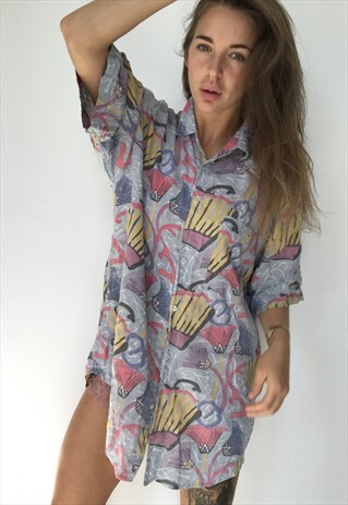 PATTERNED OVERSIZED RETRO VINTAGE UNISEX FESTIVAL SHIRT