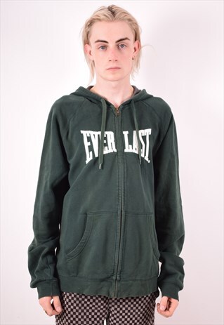 EVERLAST MENS VINTAGE HOODIE JACKET XL GREEN 90S
