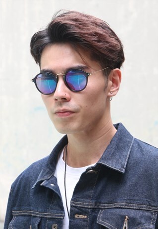 BLACK FRAME ROUND SUNGLASSES